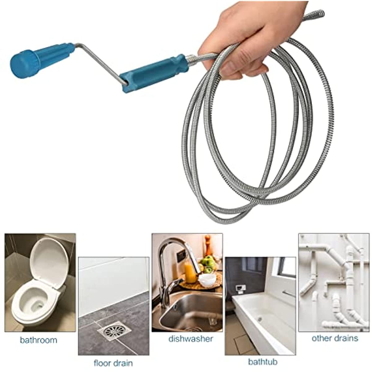 Drain Snake Flexible - أداة تنظيف المجاري المرنة ذات المقبض
