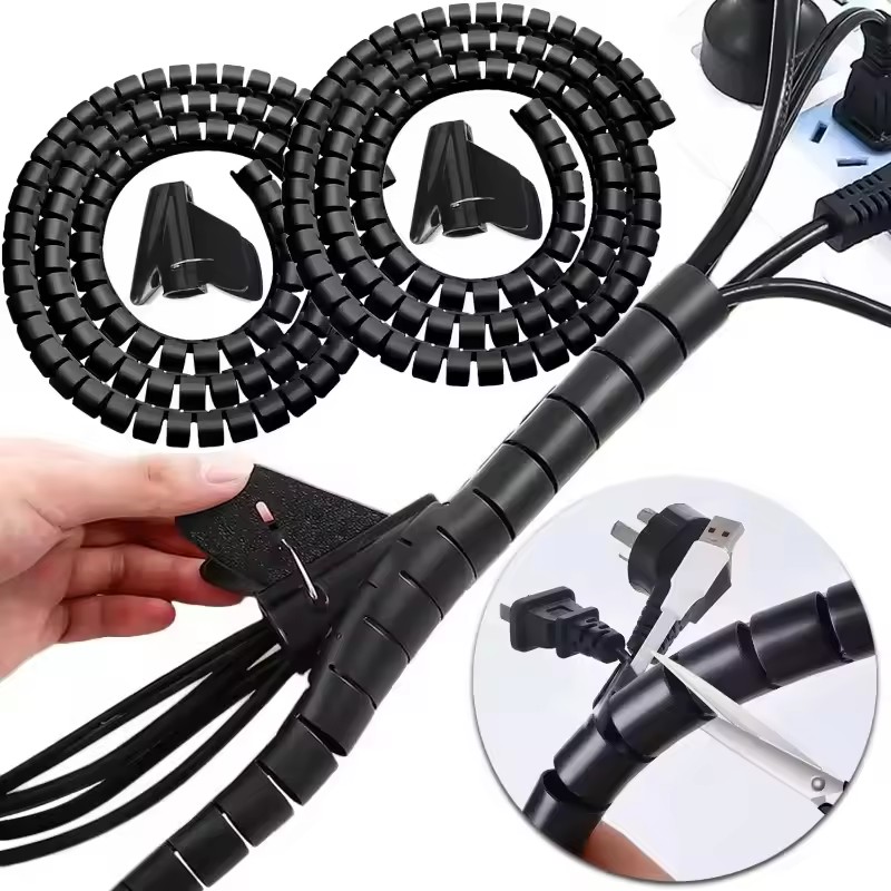 Plastic Pipe Clip - منظم كابلات حلزوني مرن بطول 2