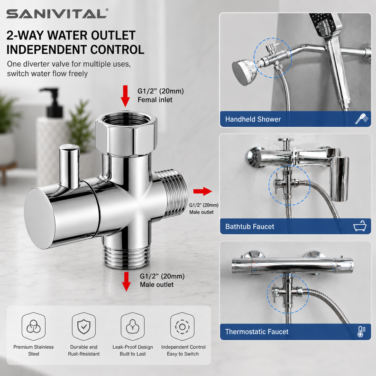 صمام تحويل دش ثلاثي الاتجاهات  - مراجعة Shower Valve Cartridge وسعره