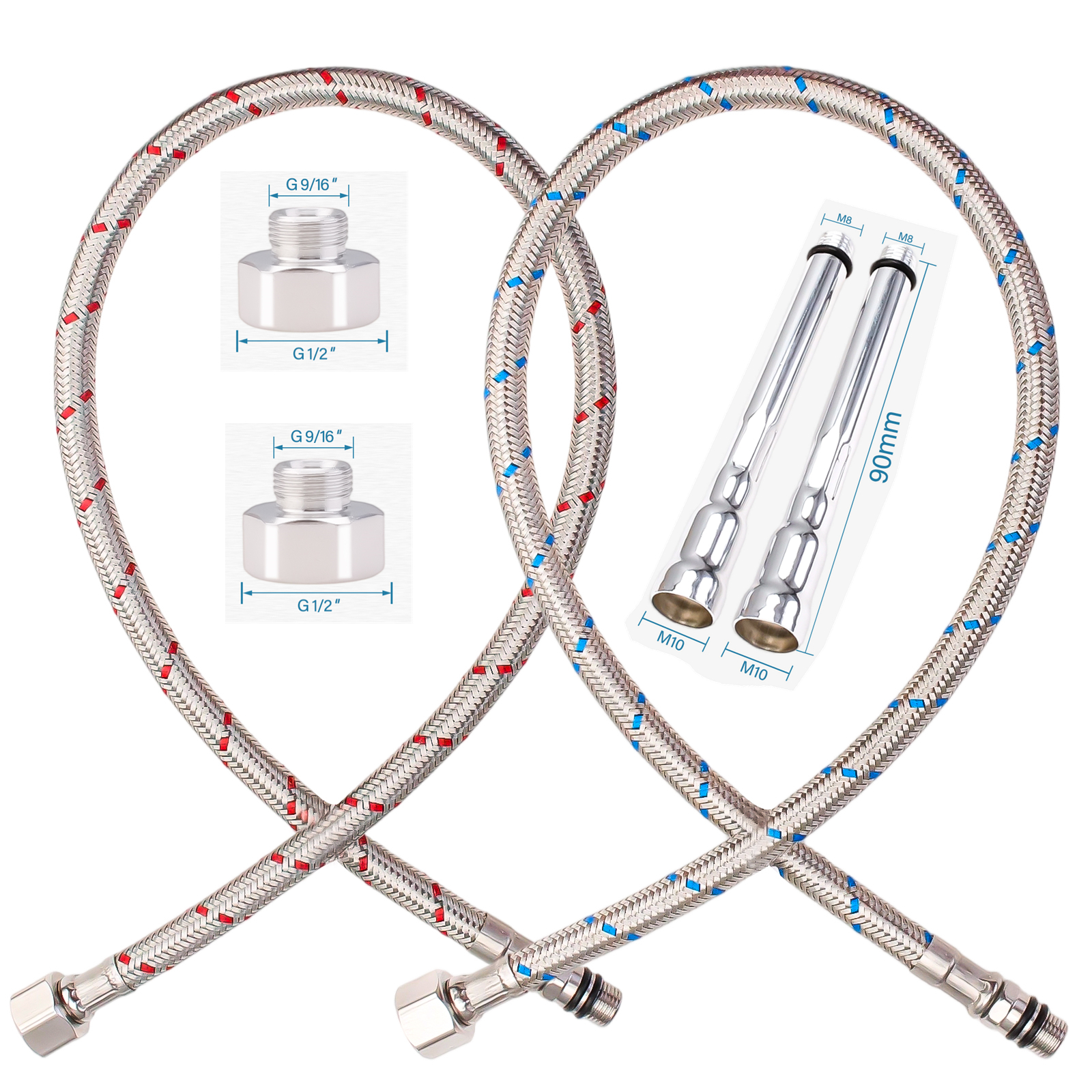 قطعتان من أنابيب السباكة المرن - مراجعة Flexible Hose Braided وسعره