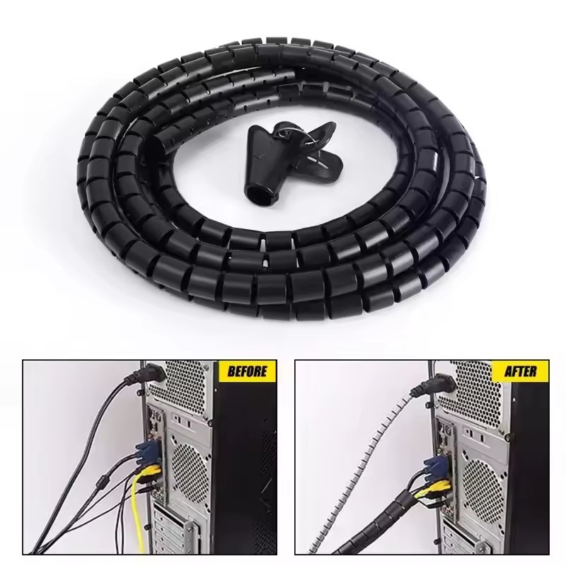منظم كابلات حلزوني مرن بطول 2  - مراجعة Plastic Pipe Clip وسعره