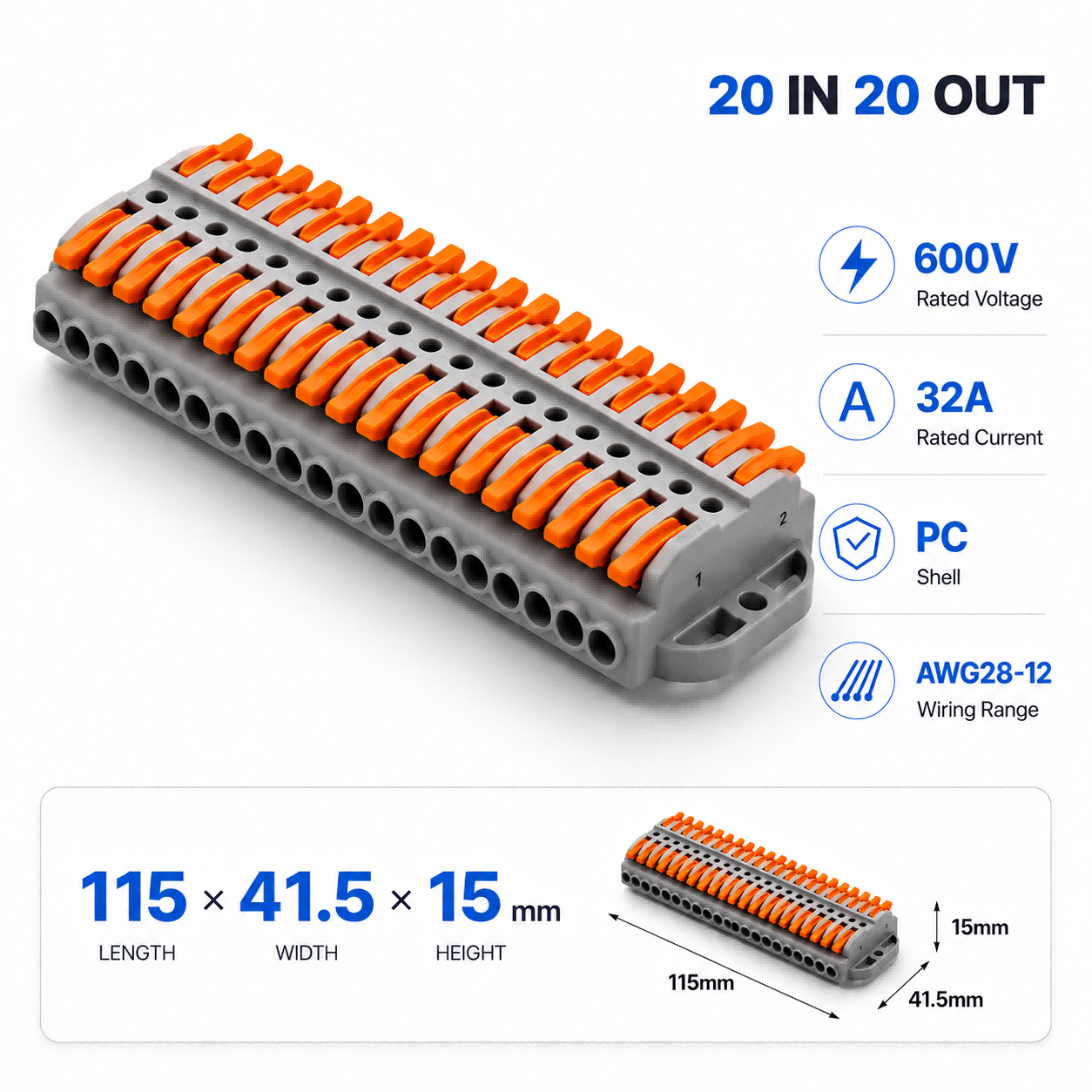 موصلات أسلاك 2-30 دبوس، كتلة ط - مراجعة Push Fit Connector وسعره